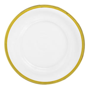 Alpine Glass Charger Plate - Gold trim