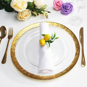 Alpine Glass Charger Plate - Gold trim