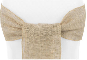 Burlap Chair Sash - Natural Tan