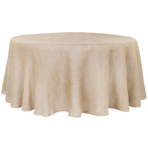 Burlap 132" Round Tablecloth - Natural Tan