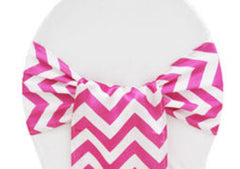 Chevron Satin Chair Sash – Fuchsia