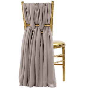 5pcs Pack of Chiffon Chair Sashes/Ties 19" x 72" - Dusty Wisteria