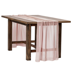 Chiffon Wedding Table Runner 10FT x 27" - Dusty Rose/Mauve