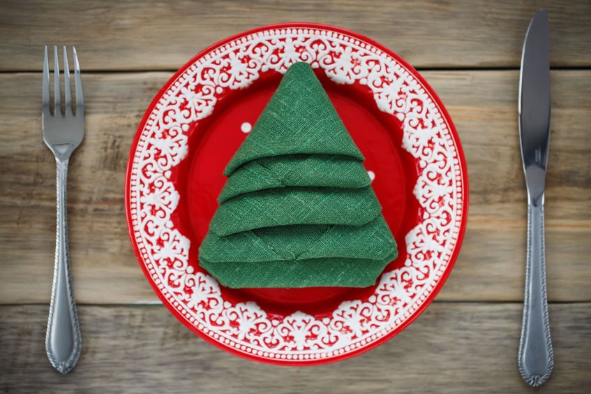 christmas tree fold napkin