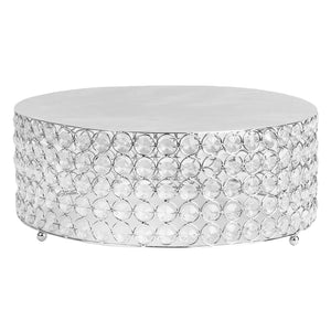 Crystal 14" Round Cake Stand - Silver plated
