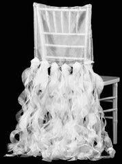 Curly Willow Chiavari Chair Back Slip Cover - White