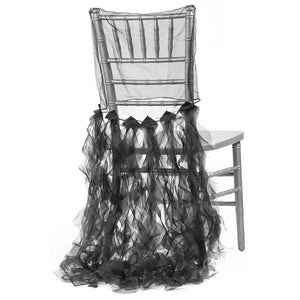 Curly Willow Chiavari Chair Back Slip Cover - Black