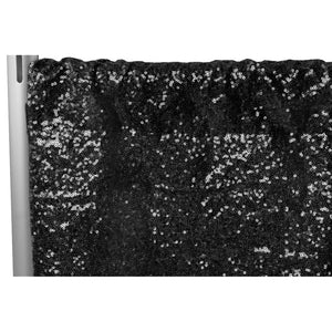 Glitz Sequin 10ft H x 112″ W Drape/Backdrop panel – Black