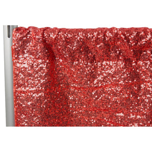 Glitz Sequin 8ft H x 52" W Drape/Backdrop panel - Red