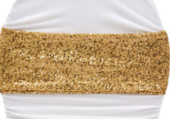 Glitz Sequin Spandex Chair Band – Gold