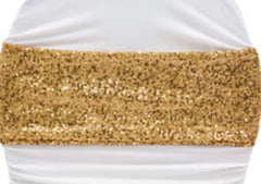 Glitz Sequin Spandex Chair Band – Gold