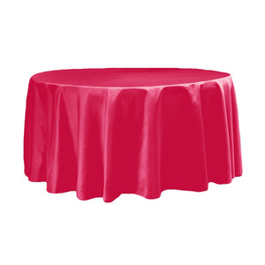 Lamour Satin 120" Round Tablecloth - Fuchsia
