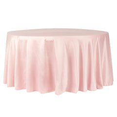 Lamour Satin 120" Round Tablecloth - Dusty Rose/Mauve