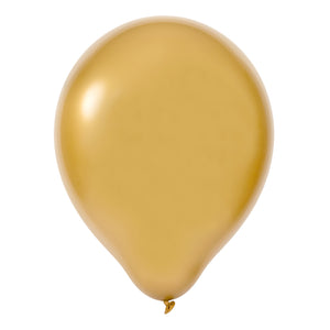 Metallic Gold 18" Chrome Large Round Latex Balloons | 10 pcs