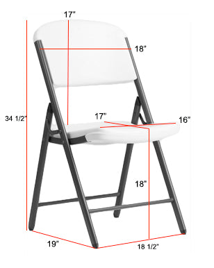 LIFETIME Folding Chair Dimensions