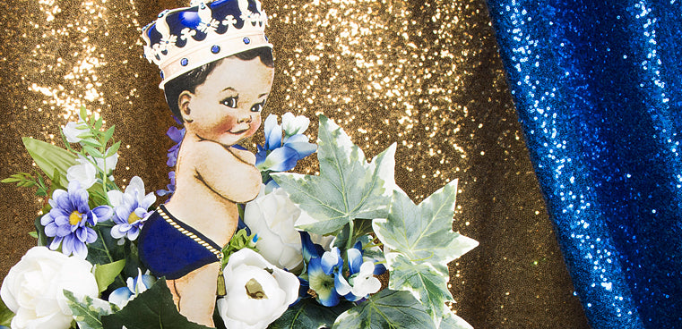 Growing A Prince Sash & Flower Crown Kit - Little Prince Baby Shower It's A Boy Royal Prince Gift (Royal Blue)