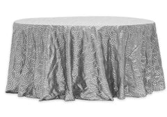 Mermaid Scales 120″ Round Tablecloth – Silver