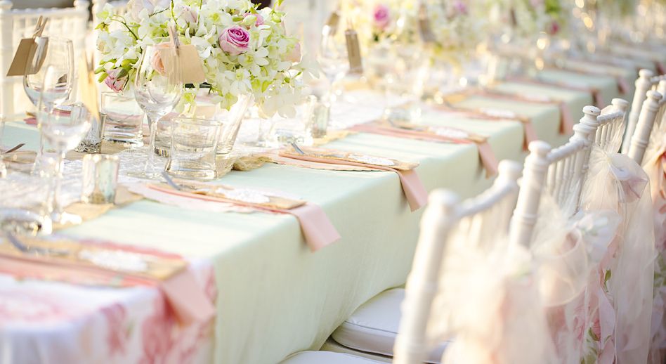 Mint Green and Pink Table Setup