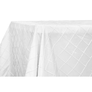 Pintuck 90"x156" Rectangular Tablecloth - White
