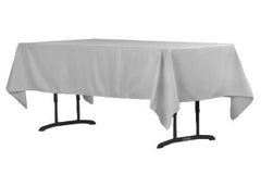60"x102" Rectangular Polyester Tablecloth - Silver
