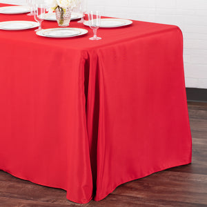 90"x156" Rectangular Oblong Polyester Tablecloth - Red