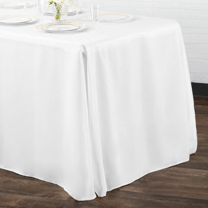 90"x132" Rectangular Oblong Polyester Tablecloth - White