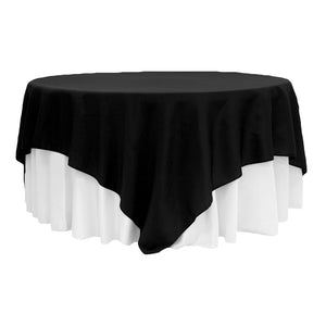 Polyester Square 90"x90" Overlay/Tablecloth - Black