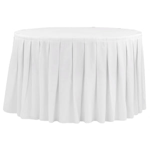 Polyester 17ft Table Skirt - White