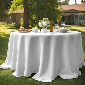 outdoor round tablecloth settings