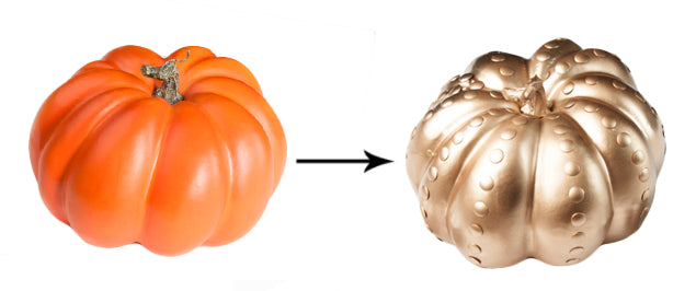 Before After Metallic Pumpkin