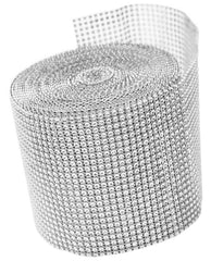 Rhinestone Mesh Roll (30ft) – Silver