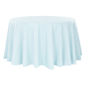 Polyester 120″ Round Tablecloth – Baby Blue
