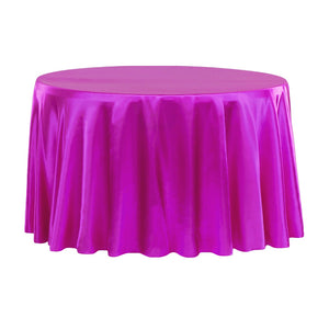 Satin 132" Round Tablecloth - Magenta Violet