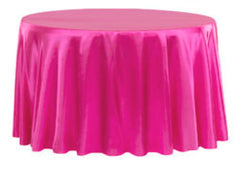 Satin Round Tablecloth – Fuchsia