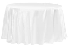Satin 108″ Round Tablecloth – White