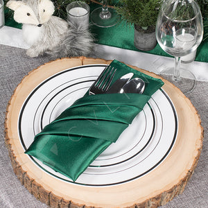 Satin Table Runner - Emerald Green