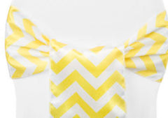 Chevron Satin Chair Sash – Yellow