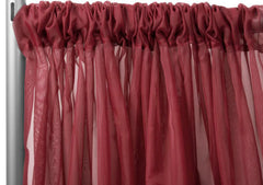 Sheer Voile 10ft H x 118″ W drape/backdrop – Apple Red