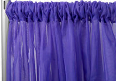 Sheer Voile 8ft H x 118″ W drape/backdrop – Purple