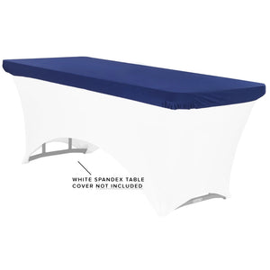 Spandex Table Topper/Cap 6 FT Rectangular - Navy Blue