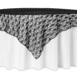 black lace overlay tablecloth linens