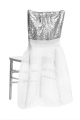 Sparkle Glitz Sequin Chiavari Chair Slip Cover - Silver