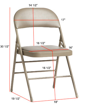 Standard Metal Folding Chair Dimensions