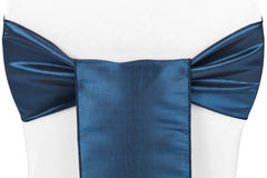 Taffeta Chair Sash/Tie - Navy Blue