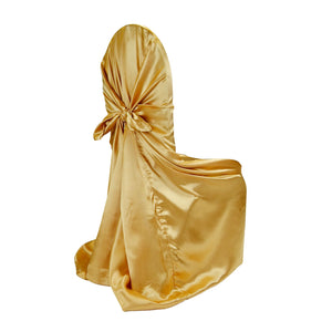 Universal Satin Self Tie Chair Cover - Bright Gold