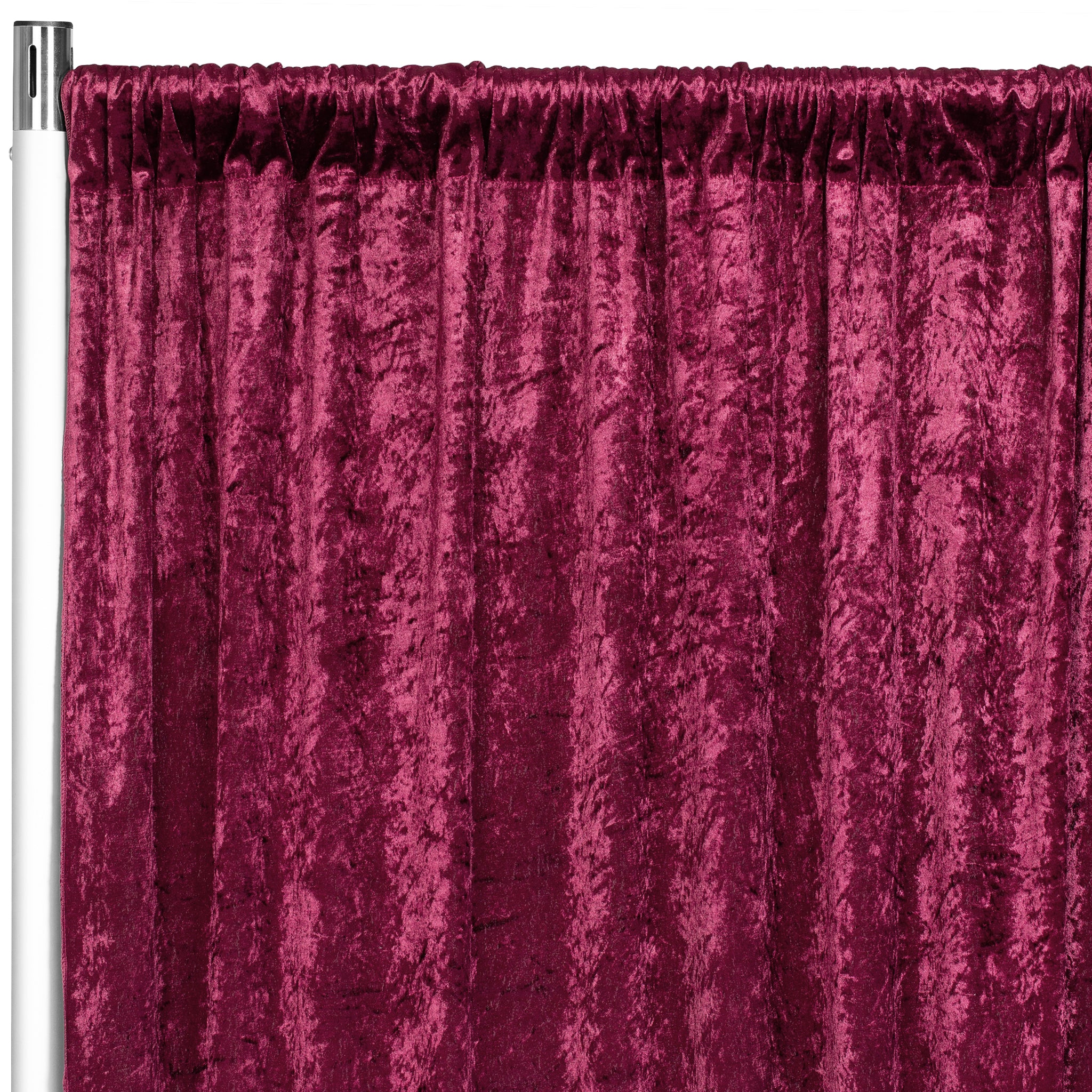 Velvet 8ft H x 52" W Drape/Backdrop Curtain Panel - Burgundy