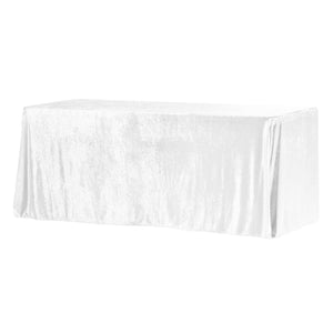 Velvet 90"x156" Rectangular Tablecloth - White