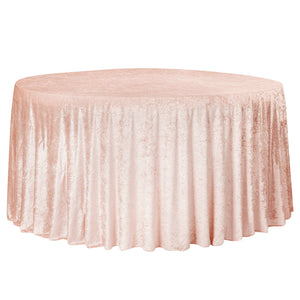 Velvet 120" Round Tablecloth - Blush/Rose Gold
