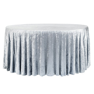 Velvet 132" Round Tablecloth - Dusty Blue