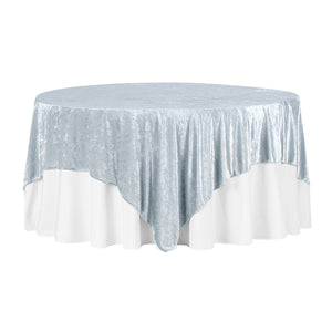 Velvet 85"x85" Square Tablecloth Table Overlay - Dusty Blue